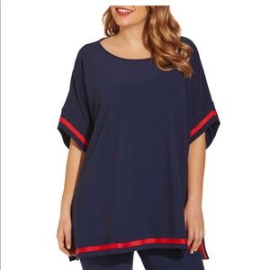 Boston Proper Cape Sz L NWT Blue & Red retail $129